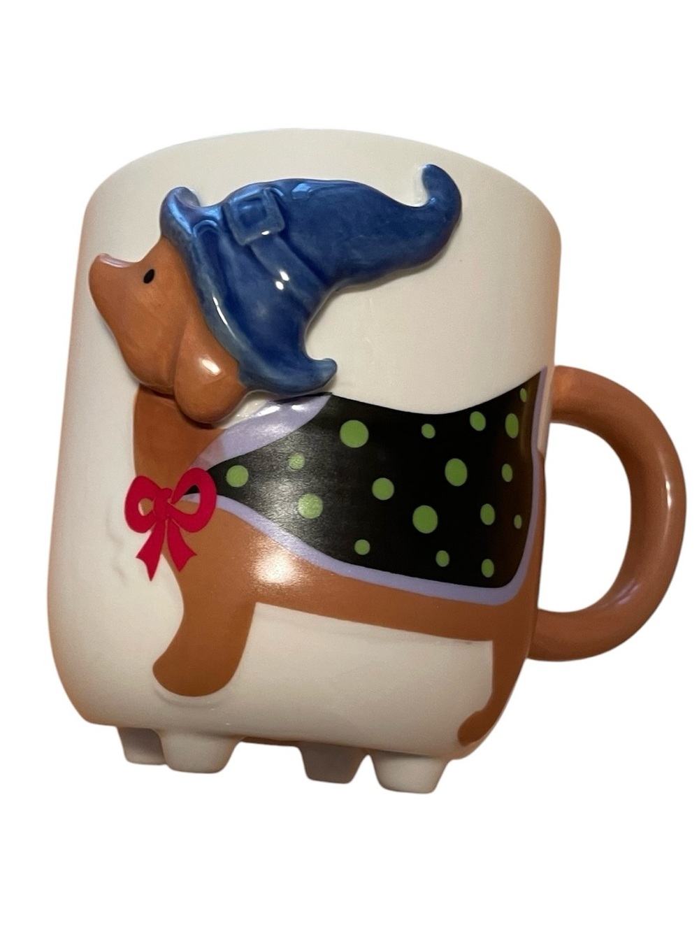 NEW Dog Dachshund Coffee MUG Witches Hat Cup 3D Doxie So cute